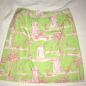 Lilly Pulitzer Green and Pink Skirt